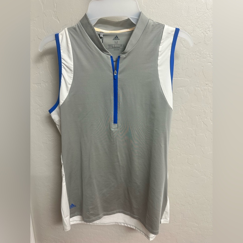 Adidas Gray Pullover with Blue Zip